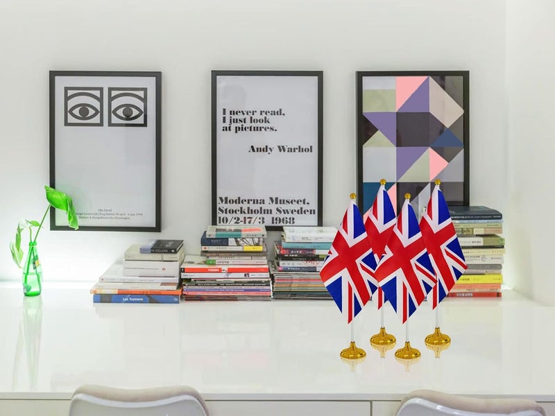 WXTWK 12 Pack United Kingdom Flag British Desk Flag Small Mini UK Table Flags With Stand Base,Home Office Festival Events Celebration Decorations - Image 5